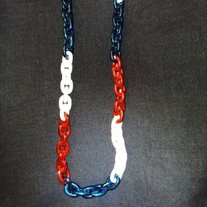 Chain Necklace Red - White - Blue